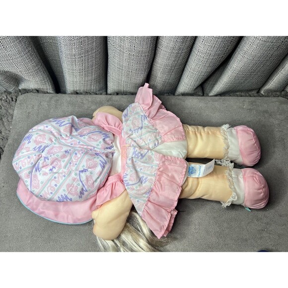 Fisher Price Puffalump Nylon Kids Doll Blonde Blue Eyes Braids Dress 19 Inch - Picture 6 of 11